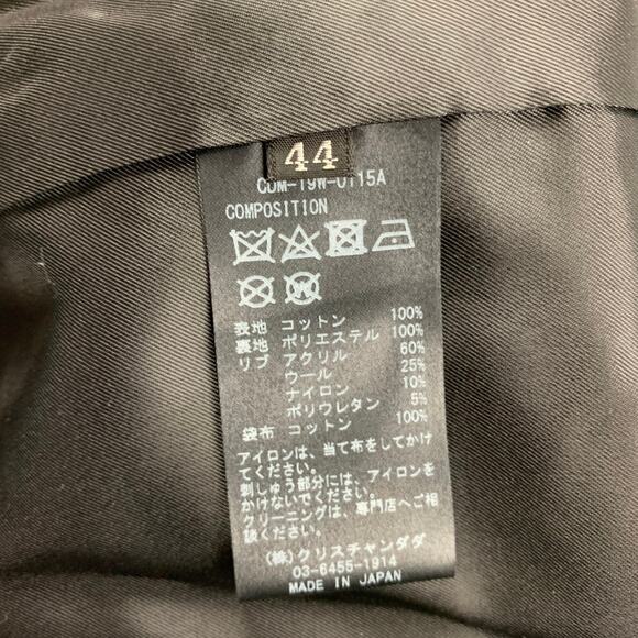 CHRISTIAN DADA FW 19 Size 34 Olive Gold Embroidery Cotton Velvet Jacket - Picture 5 of 6
